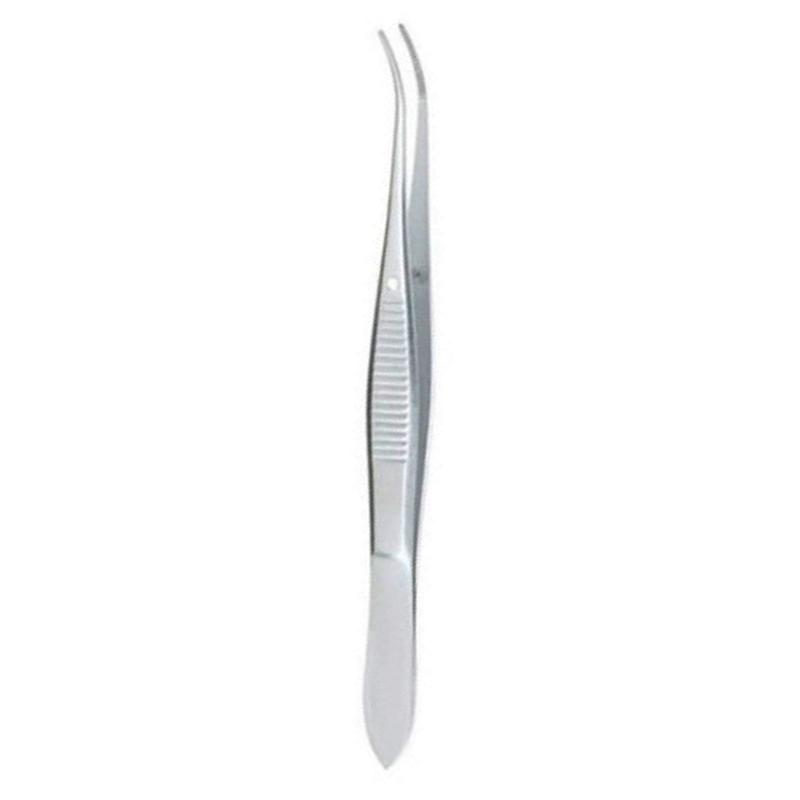 EV43811-10 Eye Dressing Forceps 4" Serrated Straight Tips Standard Pattern